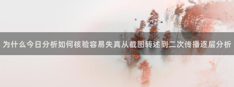热点话题大全：为什么今日分析如何核验容易失真从截图转述到二次传播逐层分析