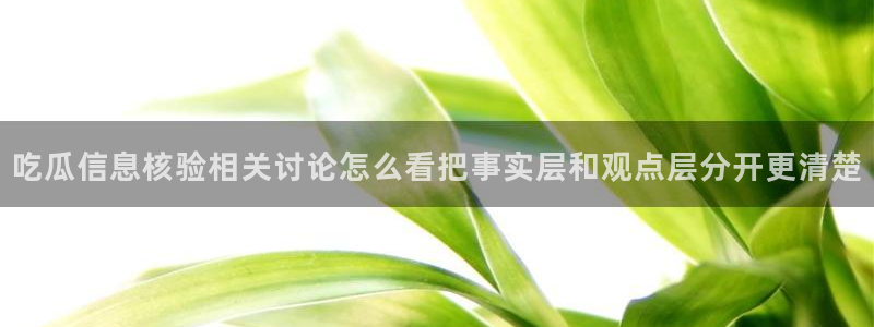 黑料资讯大全:吃瓜信息核验相关讨论怎么看把事实层和观点层分开更清楚