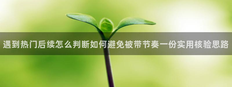 热门事件爆料：遇到热门后续怎么判断如何避免被带节奏一份实用核验思路