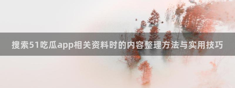 黑料爆料最新事件资讯:搜索51吃瓜app相关资料时的内容整理方法与实用技巧